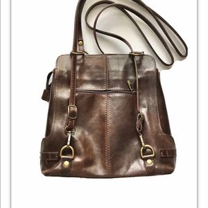 Italian Leather interchangeable from backpack to crossbody. From Florence Italy